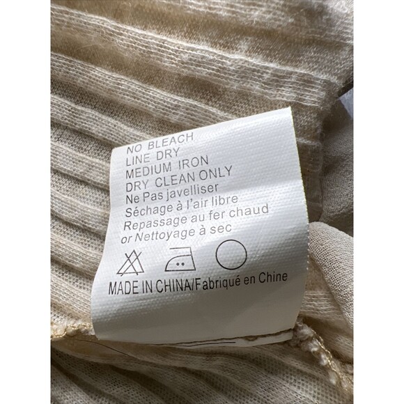 Anthropologie Tiny Ribbed Button Down Sleeveless Top Small Beige Mixed Media - Picture 9 of 9